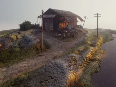 Mini Village Terrain 101 3D model