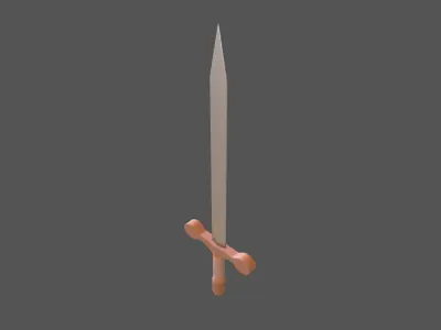 Cartoon Sword v1 005 Low-poly 3D model