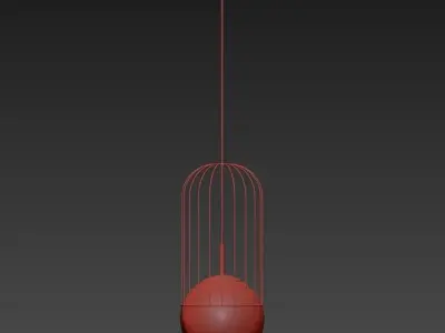 TELFORD three bird cage lamps with ball in middle 3D model