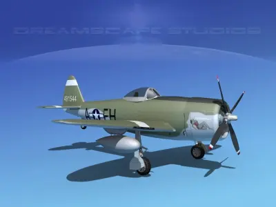 Republic P-47D Thunderbolt V03 3D model