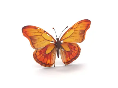 Elegant Monarch Butterfly model pack Low-poly 3D model