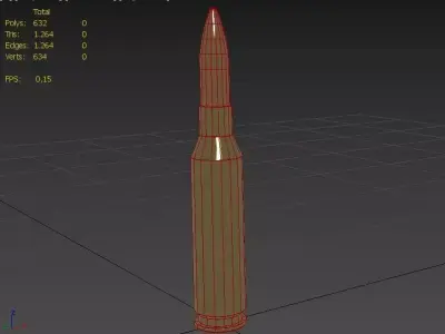 145x114mm Soviet Ammo Low-poly 3D model