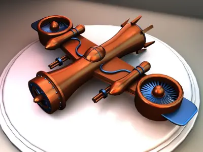 Stylized Spaceship 3D Model Low-poly 3D model
