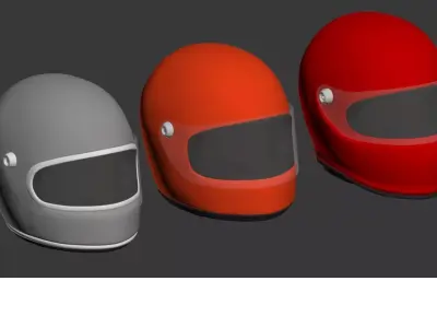 vintage racing helmets Free 3D model