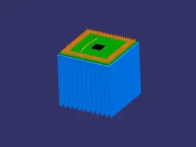 Processor cube with square Free 3D model