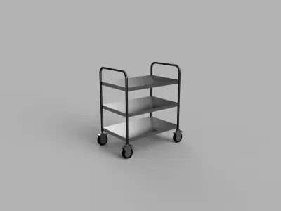 Free Stainless Steel Trolley Free 3D model