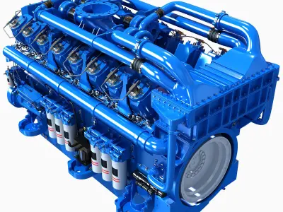 V16 Blue Engine 3D model