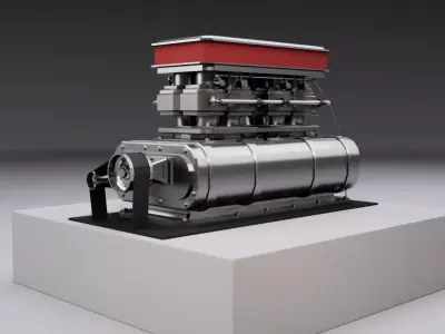 Supercharger type E Low-poly 3D model