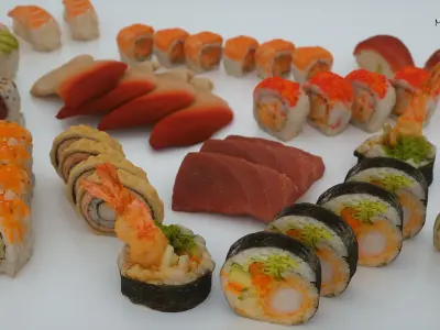 Sushi Assortiment  Low-poly 3D model