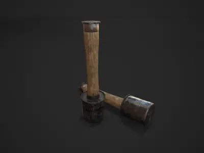 German Hand Grenade - Stielhandgranate 15 mit Brennzunder 15 Low-poly 3D model