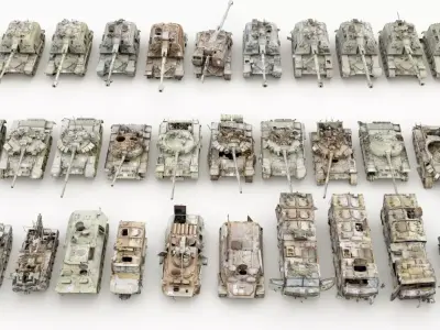 Destroyed russian armored vehicles Vol3 3D model