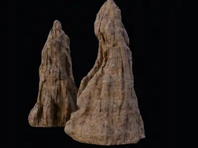 big termite mound Low-poly 3D model