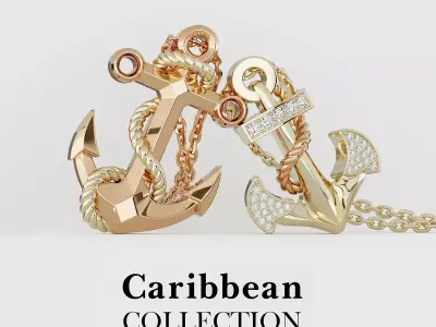 Andalus Anchor Pendant 3D Model for Jewelry Production 3D print model