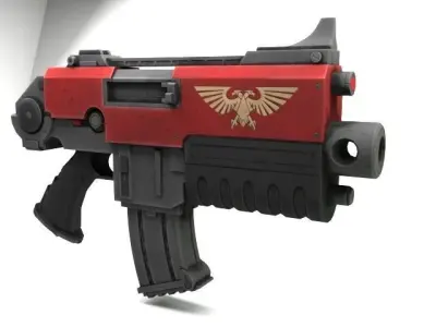 Bolter gun Low-poly 3D model