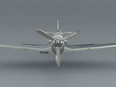 laos Spitfire Mk IIb Low-poly 3D model