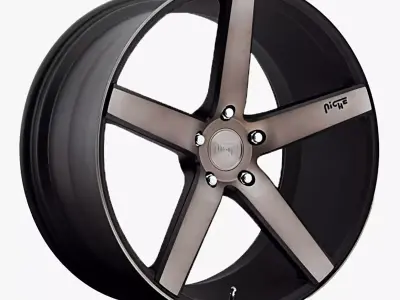 Niche Milan Wheel Offset Dark Tinted Face With Matte Black 3D model