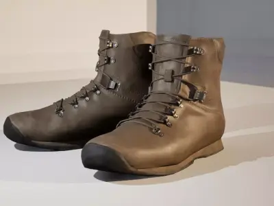 ITURRI Patrol Boots Brown Low-poly 3D model