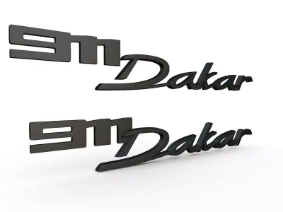 911 dakar emblem nameplate 3D model