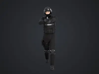 SWAT Man Low-poly 3D model