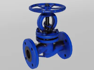 Valve flanged gate Low-poly 3D model