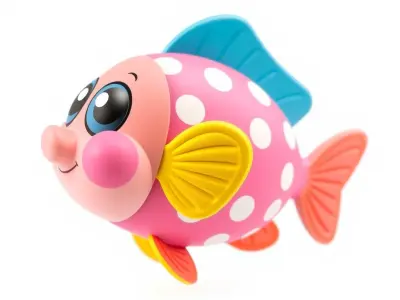 Cartoon Fish Model Pack with Vibrant Colors Low-poly 3D model