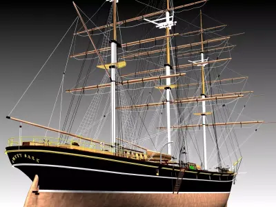 Cutty Sark Clipper - XIX Century Freighter 3D model