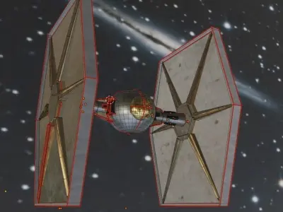 SpaceShip star wars tie fighter in space 3D model