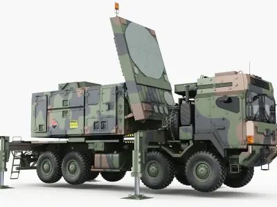 Radar MPQ-53 based on MAN truck armor chassis 3D model