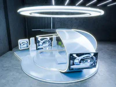 Modern 3D Exhibition Stand Trade Show Ready 3D model