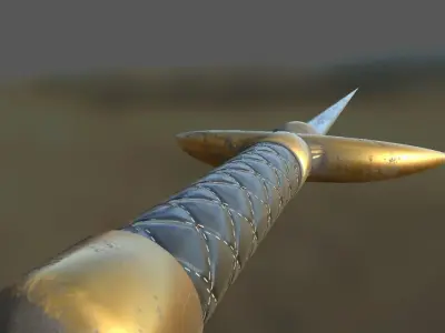 Needle sword Low-poly 3D model