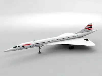Concorde Jet - British Airways Low-poly 3D model