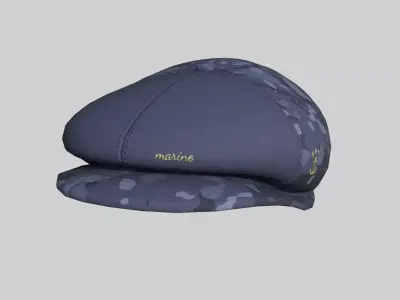 Newsboy Hat 05 Blue Camouflage - Character Fashion Design Low-poly 3D model