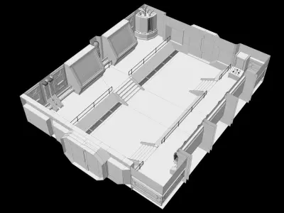 Low-Poly Sci-Fi Control Room Low-poly 3D model