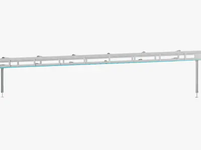 Plastic Modular Belt Conveyor Low-poly 3D model