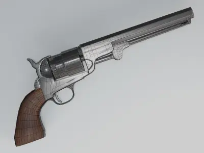 Navy Revolver Free low-poly 3D model
