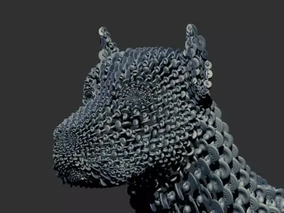 DOG WIREFRAME Free 3D model