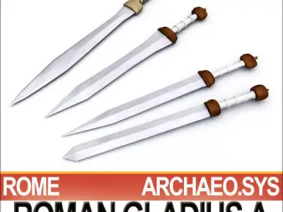 Roman Gladius Sword Set A 3D model