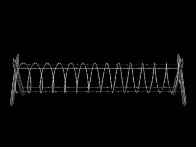 Military Barbed Wire Low-poly 3D model