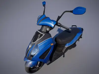 Scooter Low-poly 3D model 6