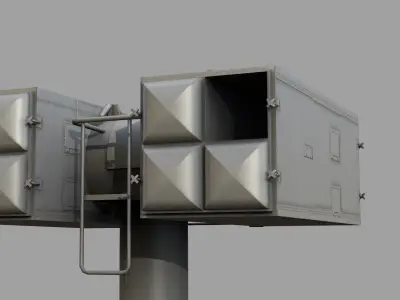 Sea Sparrow Launcher Mark 29 Low-poly 3D model