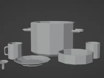 Dishes Free 3D model purchase