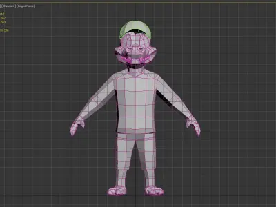 Lowpoly crocodile with different poses Low-poly 3D model