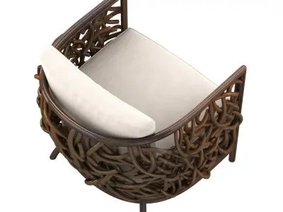 Palecek auburn lounge chair 3d model 3D model