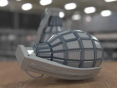 Grenade on table Free 3D model