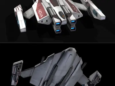 Fighter LP Low-poly 3D model