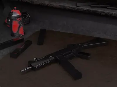 Custom Ump SMG Low-poly 3D model