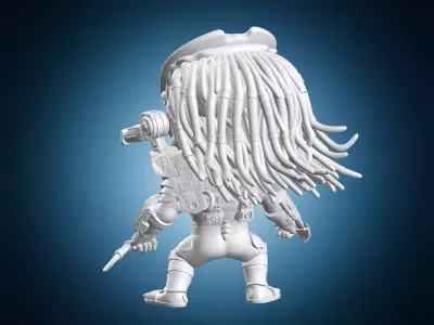Chibi Predator Action Pose 3D print model
