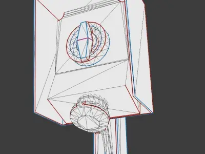 Industrial Socket with Switch Remastered Low-poly 3D model