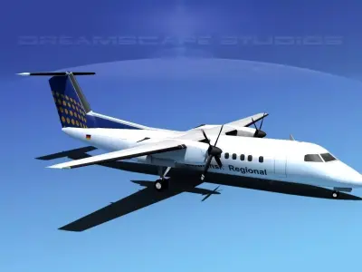 DeHavilland DHC-8-Q300 Lufthansa Regional 3D model