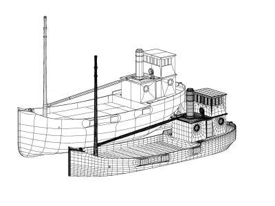 Clyde puffer simple steamboat cargo 3D print model